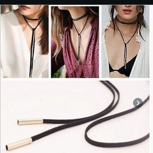 Black wrap tie choker
